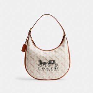 Horse-drawn carriage pattern printed ACE half-moon bag