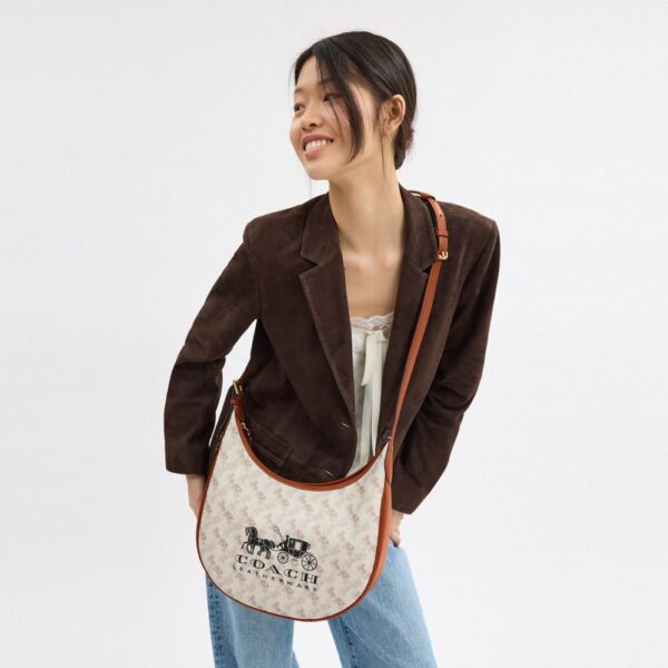 Horse-drawn carriage pattern printed ACE half-moon bag - Image 6