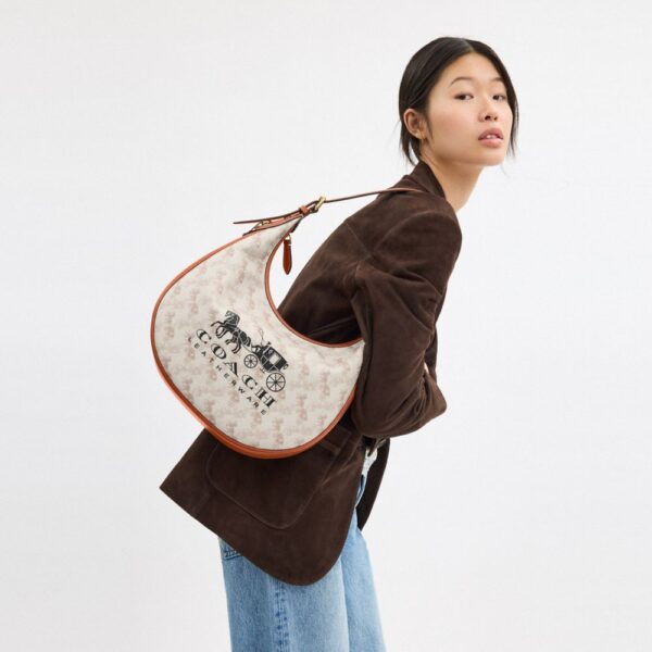 Horse-drawn carriage pattern printed ACE half-moon bag - Image 7