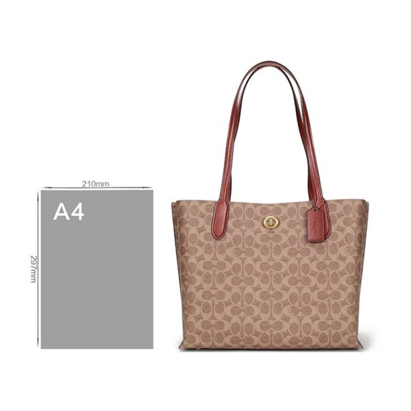 COACH women's one-shoulder handbag classic logo WILLOW tote bag - Image 7