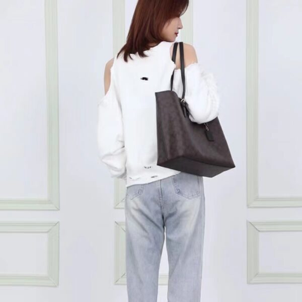 COACH new French printed tote bag fashion classic shoulder bag diagonal handbag - Image 5