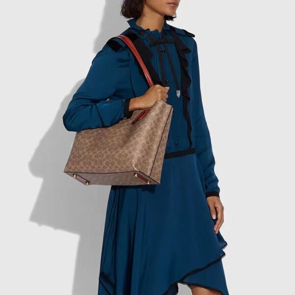 COACH women's one-shoulder handbag classic logo WILLOW tote bag - Image 12