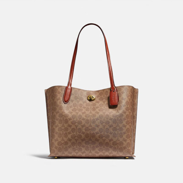 COACH women's one-shoulder handbag classic logo WILLOW tote bag - Image 5