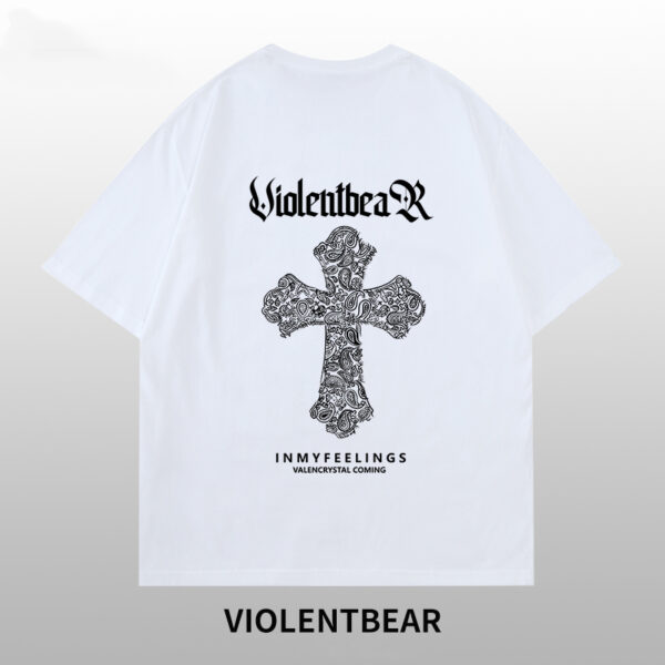 Violent Bear Cross Cashew Flower T-shirt