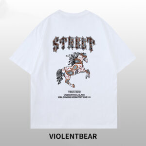 Violent bear colored cashew flower flying horse short sleeve