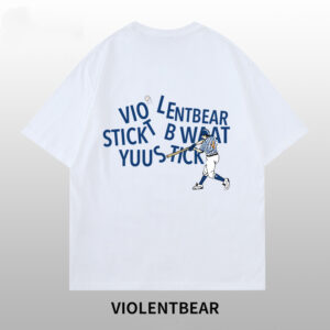 Violent bear blue letter baseball short sleeve