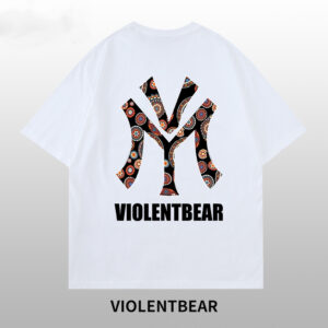Violent bear red cashew flower LOGO ice short sleeves