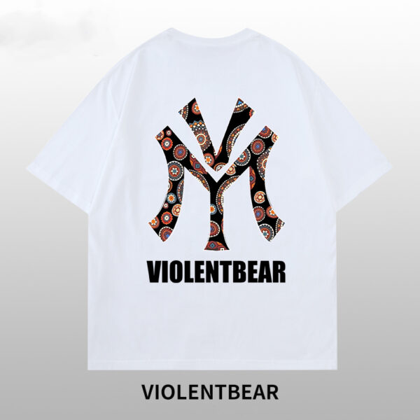 Violent bear red cashew flower LOGO ice short sleeves