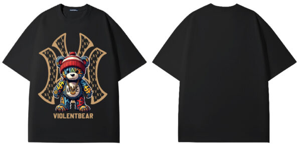Violent Bear NY Red Knitted Hat Bear Short Sleeve - Image 7