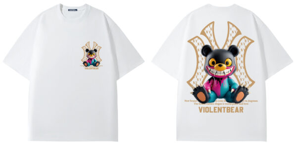 Violent Bear NY Black Purple Blue Monster Short Sleeve - Image 4