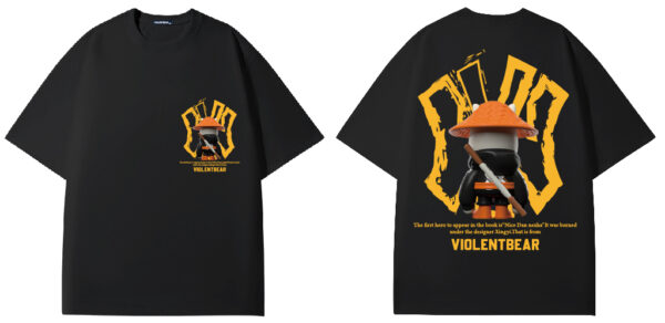 Violent bear NY orange woven hat bear short sleeve - Image 4