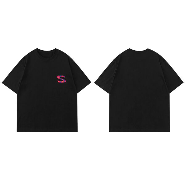 Summer rose plaid short-sleeved men's running comfortable T-shirt sports shirt - Image 3