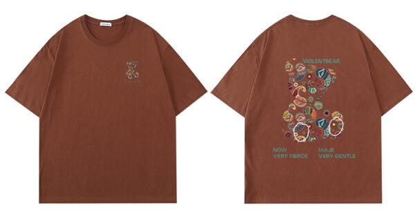 Violent bear pure cotton cashew flowers-short sleeves - Image 6
