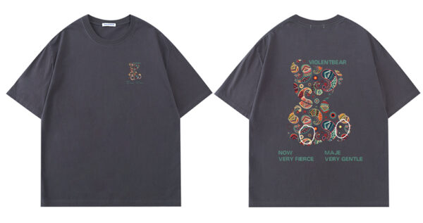 Violent bear pure cotton cashew flowers-short sleeves - Image 7