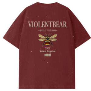Violent bear all over the sky short-sleeved bee T-shirt