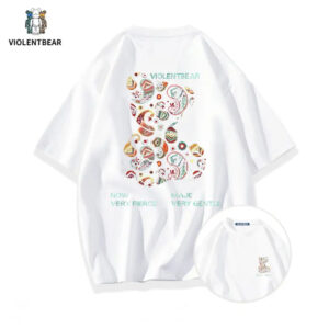 Violent bear pure cotton cashew flowers-short sleeves
