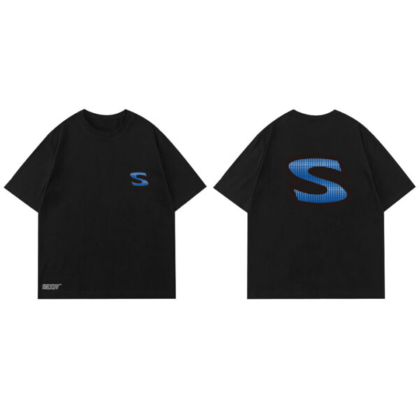 Round neck men's T-shirt breathable fashion Joker printing trend couple half sleeve. - Image 2