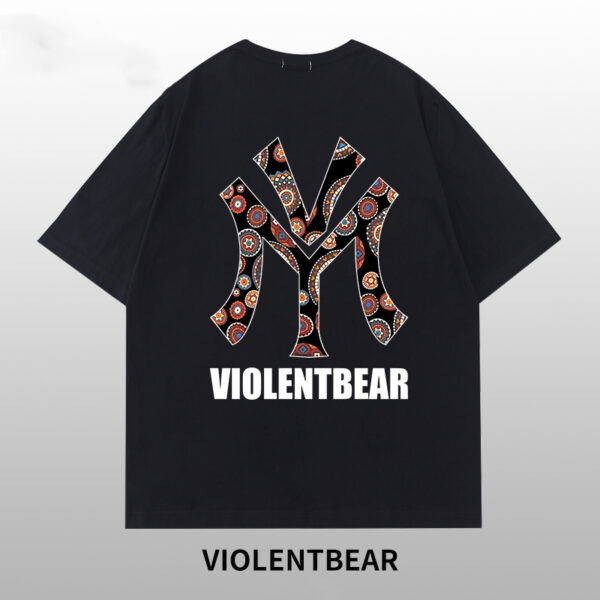 Violent bear red cashew flower LOGO ice short sleeves - Image 2