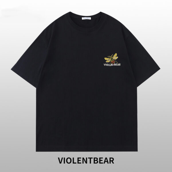 Violent bear bee letter embroidery short sleeve - Image 2