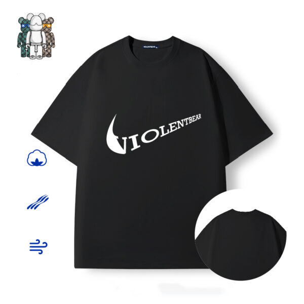 Violent bear English letter logo short sleeve - Image 4