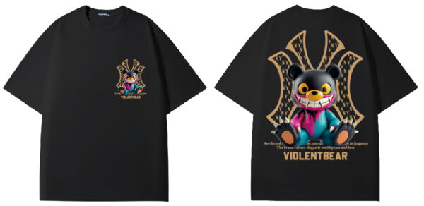 Violent Bear NY Black Purple Blue Monster Short Sleeve - Image 7