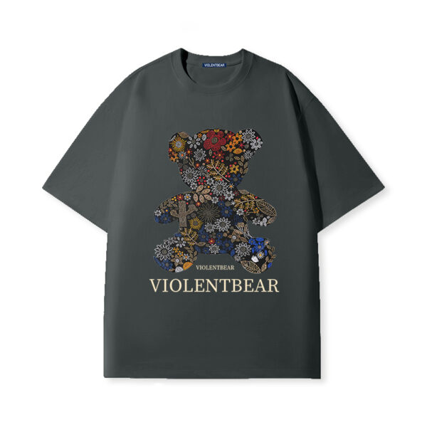 Violent bear colorful flowers printed short sleeves - Image 5