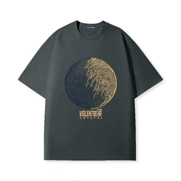 Violent bear short sleeve blue gold planet - Image 6
