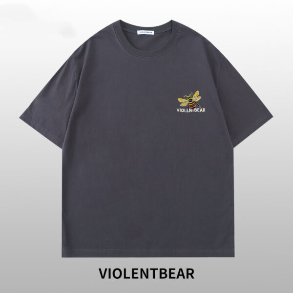 Violent bear bee letter embroidery short sleeve - Image 3