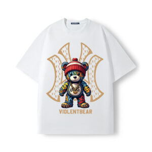 Violent Bear NY Red Knitted Hat Bear Short Sleeve