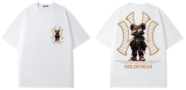 Violent bear NY black glasses bear short sleeve - Image 2