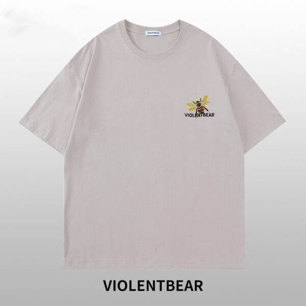 Violent bear bee letter embroidery short sleeve - Image 4