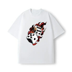 Fashion cool style dice flame short sleeve