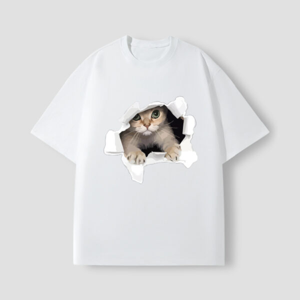 Summer cool kitten short sleeve men's and women's T-shirts - Image 7