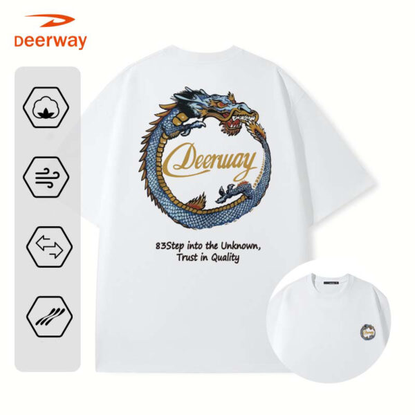 DEERWAY blue colorful Tenglong logo short sleeve T-shirt - Image 5