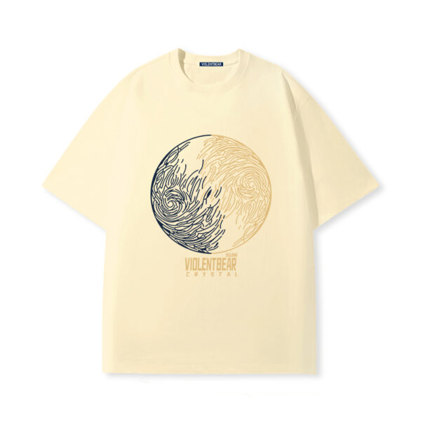 Violent bear short sleeve blue gold planet - Image 5