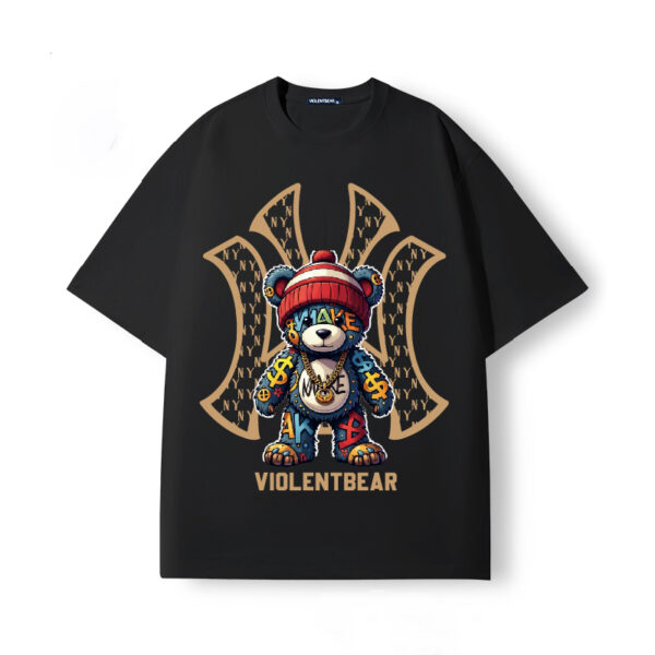Violent Bear NY Red Knitted Hat Bear Short Sleeve - Image 5