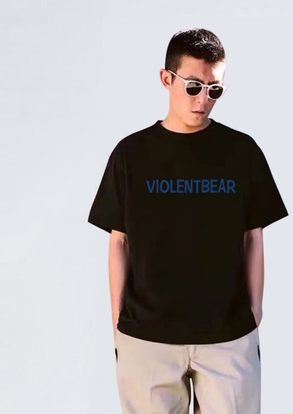 Violent bear blue letter baseball short sleeve - Image 6