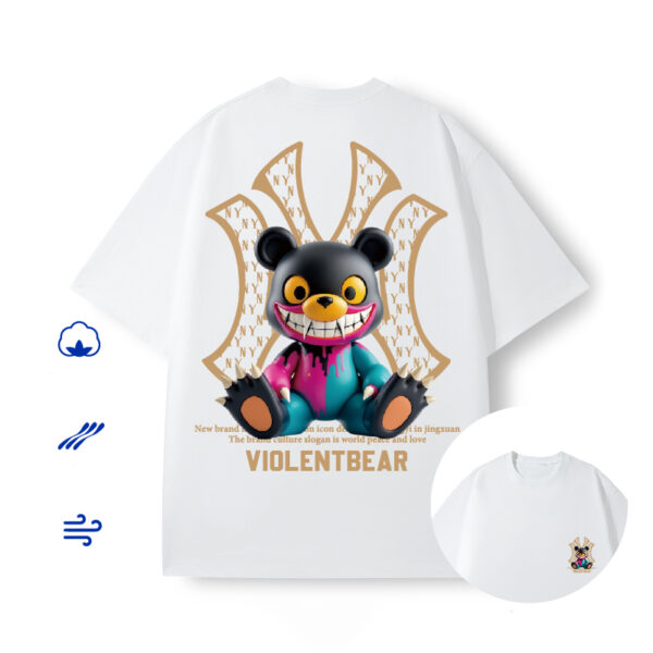 Violent Bear NY Black Purple Blue Monster Short Sleeve - Image 2