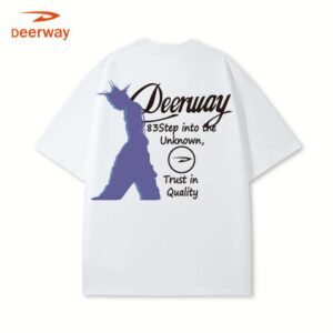 DEERWAY blue colorful English letters short sleeves
