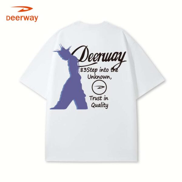 DEERWAY blue colorful English letters short sleeves