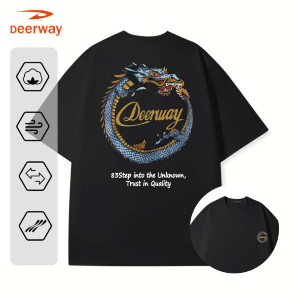 DEERWAY blue colorful Tenglong logo short sleeve T-shirt - Image 10