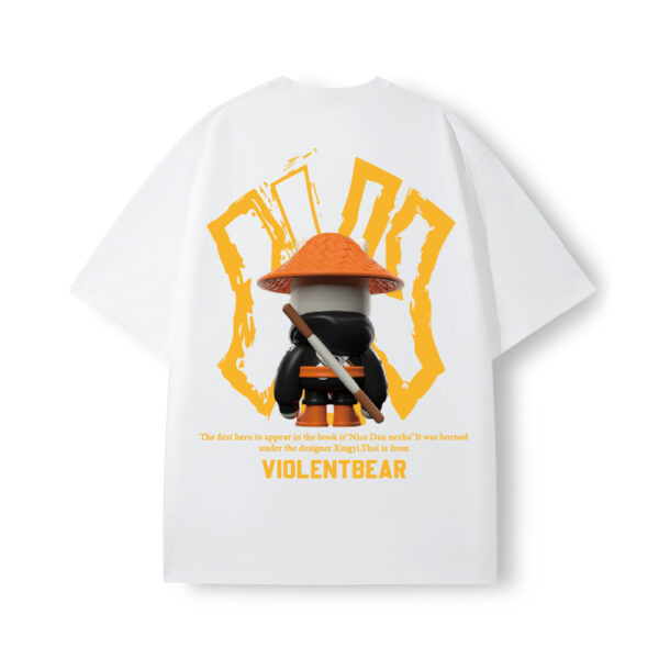 Violent bear NY orange woven hat bear short sleeve - Image 3