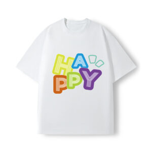 Summer men's and women's colorful HAPPY short sleeves