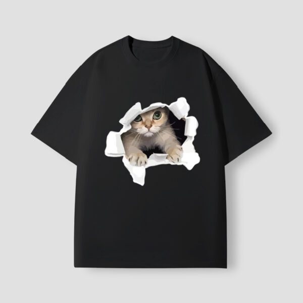 Summer cool kitten short sleeve men's and women's T-shirts - Image 4
